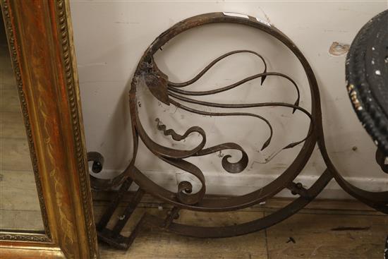 A cast iron Art Nouveau wall mount W.108cm